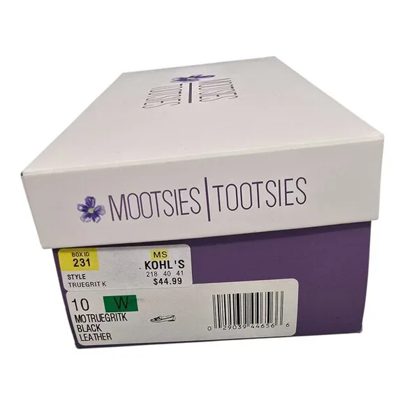 Womens Mootsies Tootsies Black Leather Loafers Flats Size 10W Comfort Slip On - Picture 10 of 12